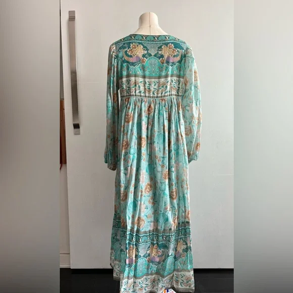 summer dress sleeves midi Spaghetti Strap Boho Midi Dress – Leaf Print Backless Dress with Sash –  Boho Beach Hut